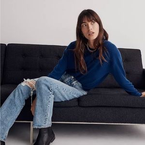 NWT Madewell Responsible Cashmere Relaxed Sweater Coastal Blue Large